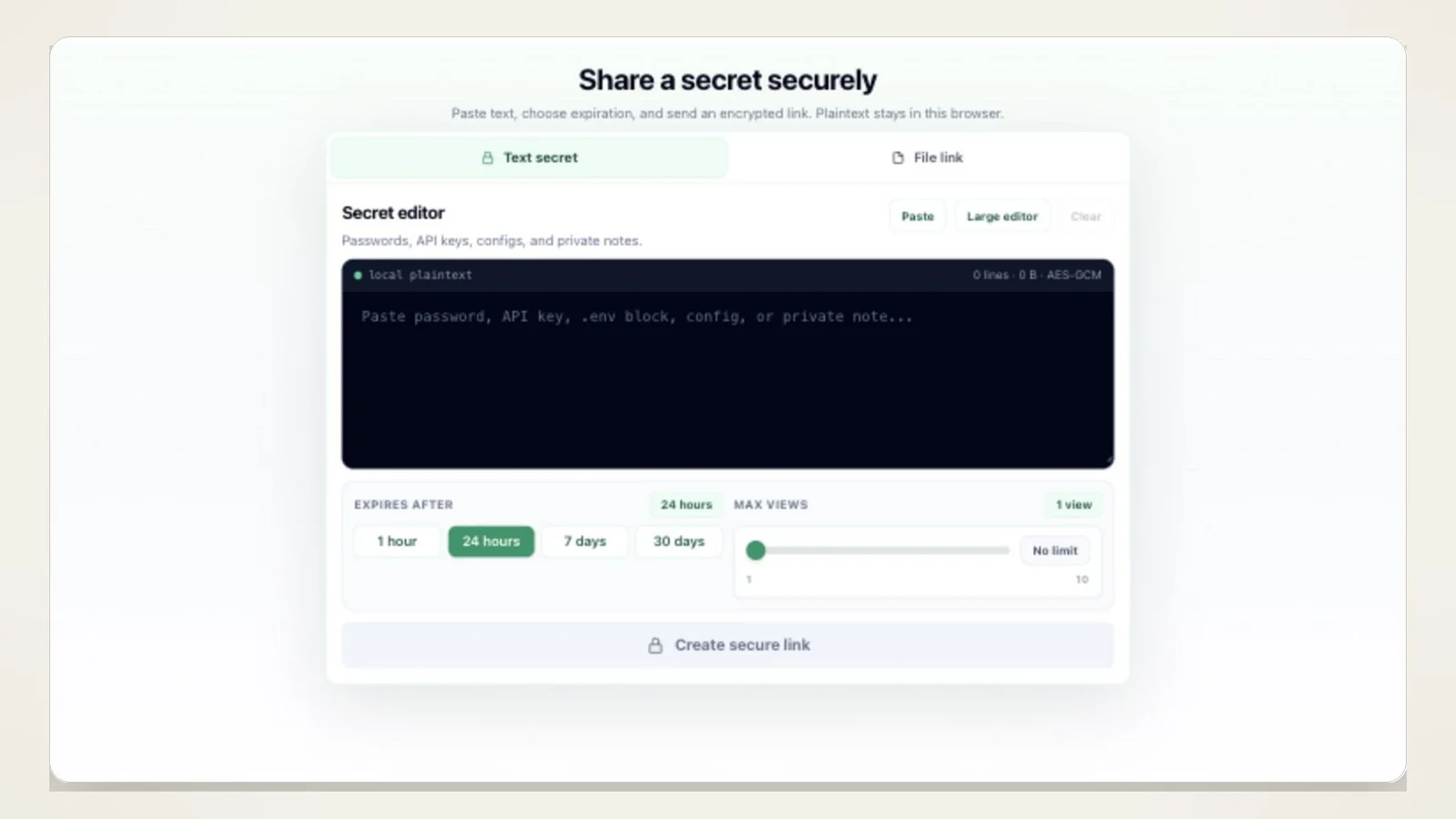 SharePassword — Encrypted secret & file sharing